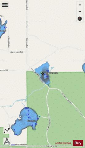 Muskrat Lake depth contour Map - i-Boating App - Streets