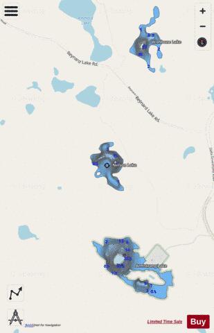 Nelson Lake depth contour Map - i-Boating App - Streets