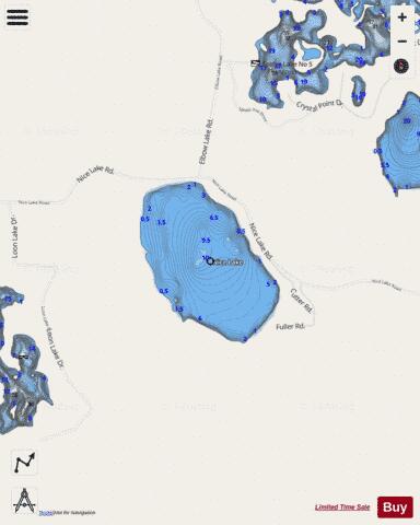 Nice Lake depth contour Map - i-Boating App - Streets