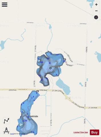 North Lake A depth contour Map - i-Boating App - Streets