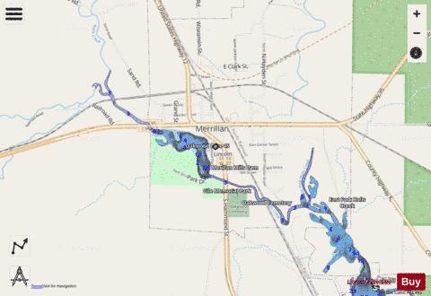 Oakwood Lake depth contour Map - i-Boating App - Streets