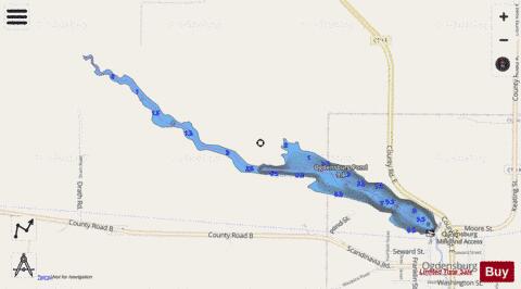 Ogdensburg Pond depth contour Map - i-Boating App - Streets