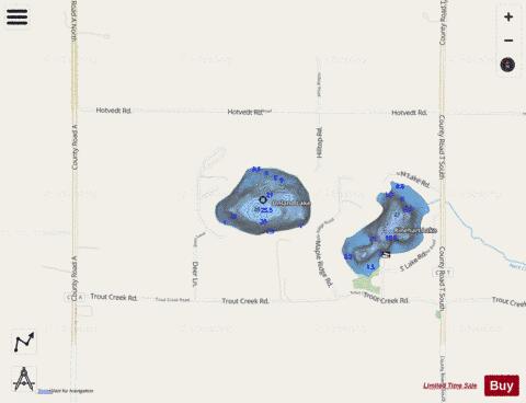 Onland Lake depth contour Map - i-Boating App - Streets
