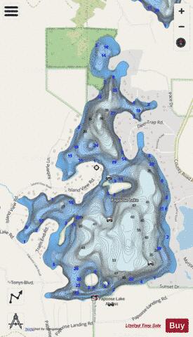 Papoose Lake depth contour Map - i-Boating App - Streets