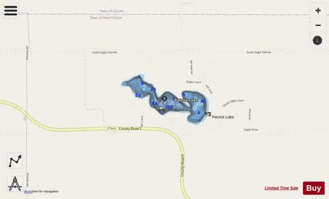 Patrick Lake depth contour Map - i-Boating App - Streets