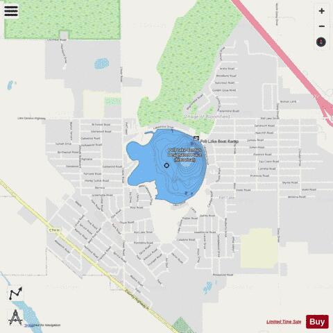 Pell Lake depth contour Map - i-Boating App - Streets