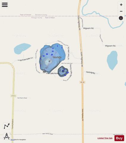 Penny Lake depth contour Map - i-Boating App - Streets