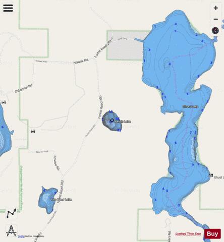 Perch Lake A depth contour Map - i-Boating App - Streets