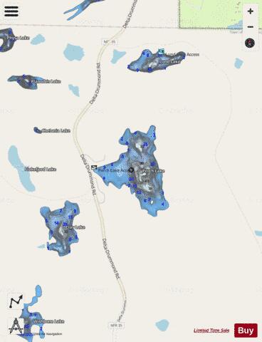 Perch Lake B depth contour Map - i-Boating App - Streets