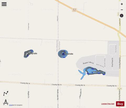 Peters Lake depth contour Map - i-Boating App - Streets