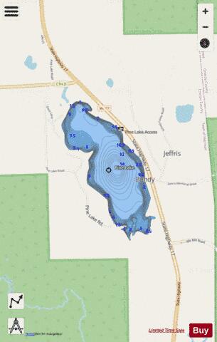 Pine Lake depth contour Map - i-Boating App - Streets