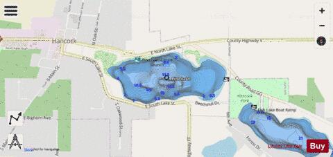 Pine Lake Hh depth contour Map - i-Boating App - Streets