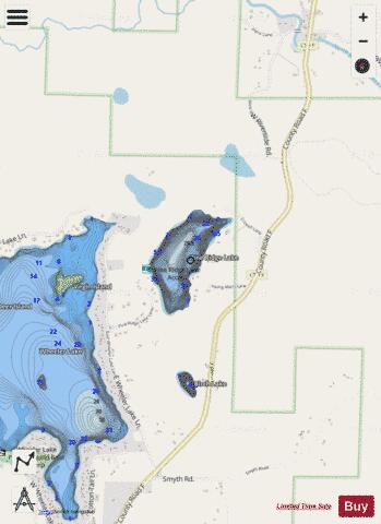 Pine Ridge Lake depth contour Map - i-Boating App - Streets
