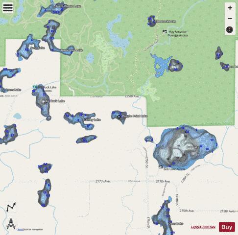 Popple Point Lake depth contour Map - i-Boating App - Streets