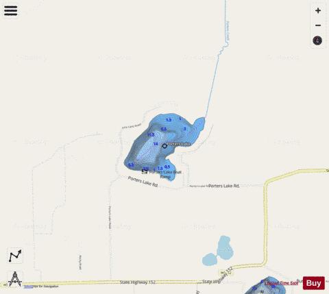 Porters Lake depth contour Map - i-Boating App - Streets