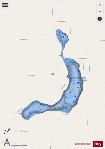 Poskin Lake depth contour Map - i-Boating App - Streets