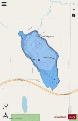 Potato Lake B depth contour Map - i-Boating App - Streets