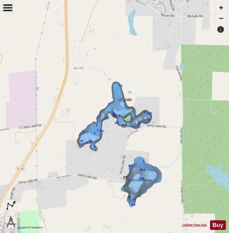 Price Lake depth contour Map - i-Boating App - Streets