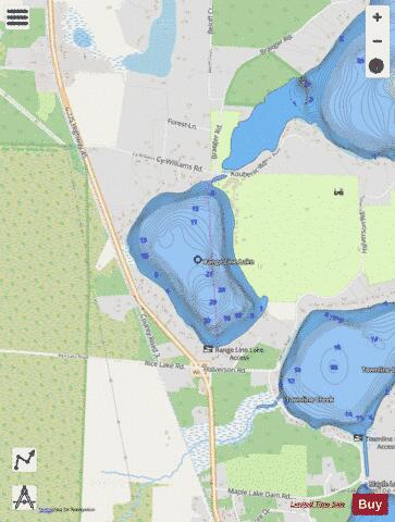 Range Line Lake depth contour Map - i-Boating App - Streets