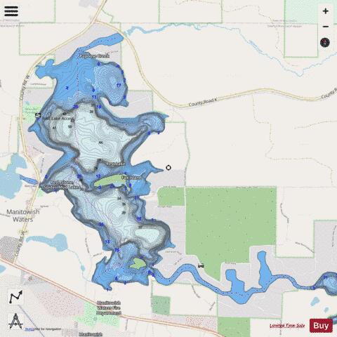 Rest Lake depth contour Map - i-Boating App - Streets