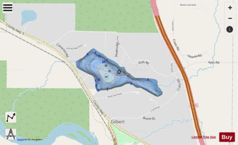 Road Lake depth contour Map - i-Boating App - Streets