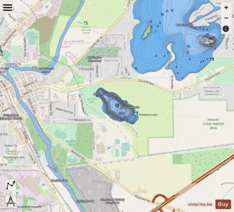 Rockland Lake depth contour Map - i-Boating App - Streets