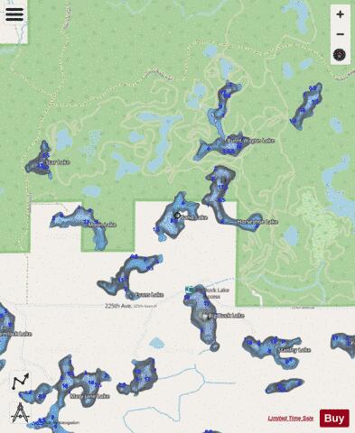 Sand Lake D depth contour Map - i-Boating App - Streets