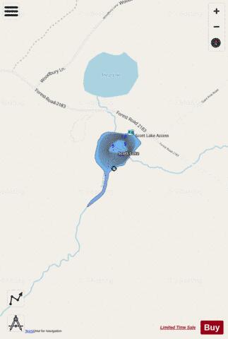 Scott Lake depth contour Map - i-Boating App - Streets
