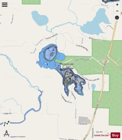 Sea Lion Lake depth contour Map - i-Boating App - Streets