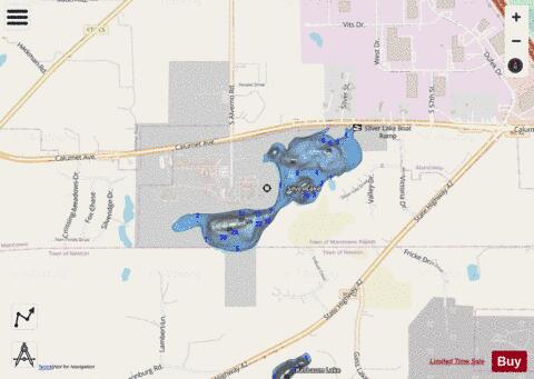 Silver Lake B depth contour Map - i-Boating App - Streets