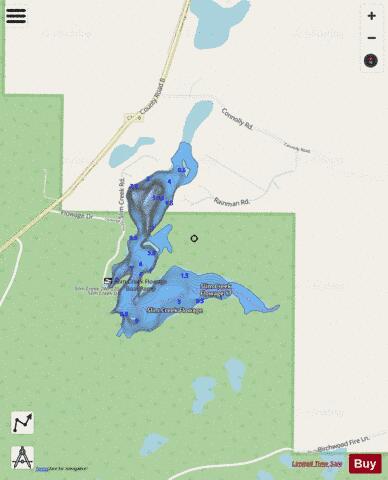 Slim Creek Flowage depth contour Map - i-Boating App - Streets