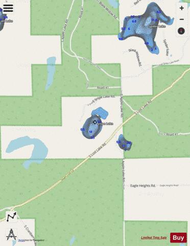 Snipe Lake depth contour Map - i-Boating App - Streets