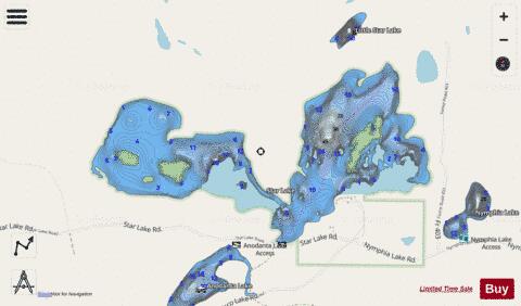 Star Lake depth contour Map - i-Boating App - Streets