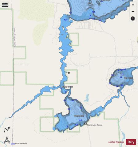 Stone Lake depth contour Map - i-Boating App - Streets