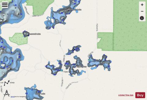 Triple Lake  North depth contour Map - i-Boating App - Streets