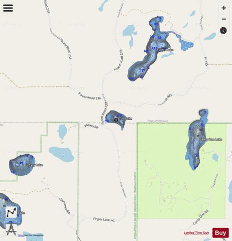 Tub Lake depth contour Map - i-Boating App - Streets
