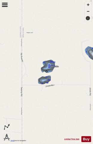 Twin Lake depth contour Map - i-Boating App - Streets
