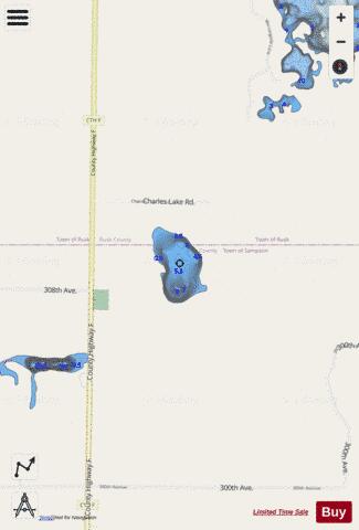 Twin Lake  East depth contour Map - i-Boating App - Streets