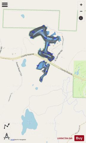 Twin Lakes F depth contour Map - i-Boating App - Streets