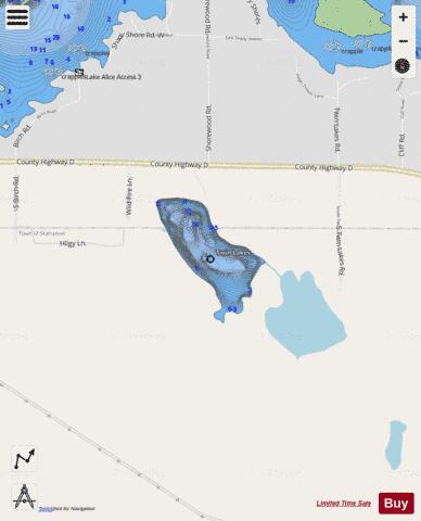 Twin Lake (South) depth contour Map - i-Boating App - Streets
