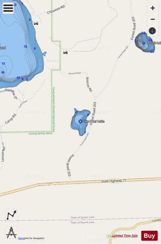 Two Deer Lake depth contour Map - i-Boating App - Streets
