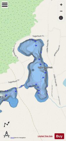 Upper Sugarbush Lake depth contour Map - i-Boating App - Streets