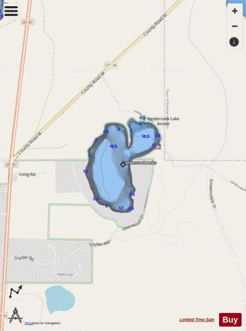 Vandercook Lake depth contour Map - i-Boating App - Streets