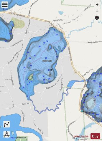 Virgin Lake depth contour Map - i-Boating App - Streets