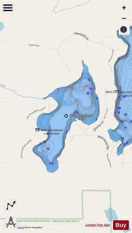 West Horsehead Lake depth contour Map - i-Boating App - Streets