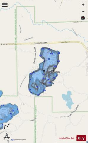 White Bass Lake depth contour Map - i-Boating App - Streets