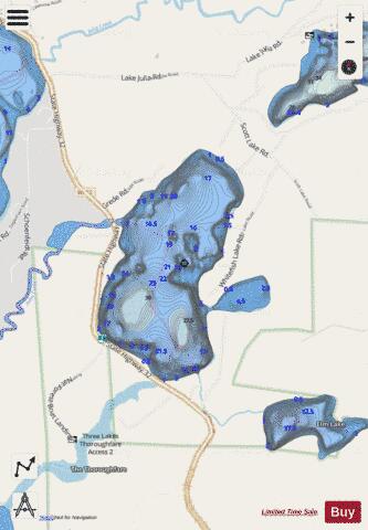 Whitefish Lake A depth contour Map - i-Boating App - Streets