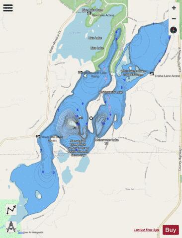 White Water Lake depth contour Map - i-Boating App - Streets