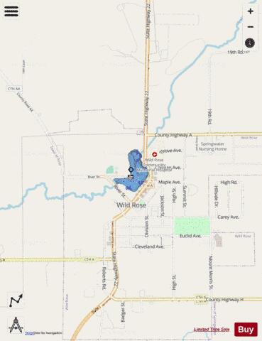 Wild Rose Pond depth contour Map - i-Boating App - Streets
