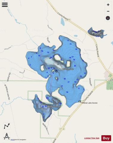 Wildcat Lake depth contour Map - i-Boating App - Streets